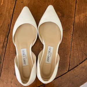 White Jimmy Choo flats